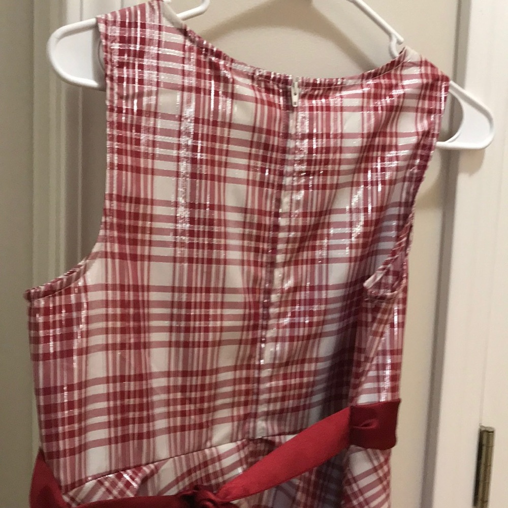 PreTeen Red plaid dress 16  fit flare Bonnie Jean like new Valentines Day - Picture 5 of 8